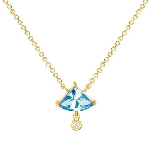 Augusta Swiss Blue Topaz Necklace - Ele Keats Jewelry