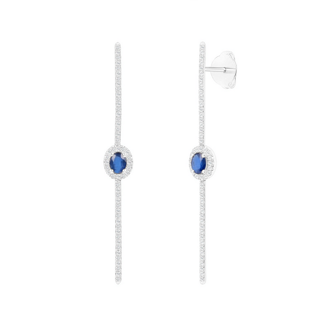 Clear Light Blue Sapphire Earrings