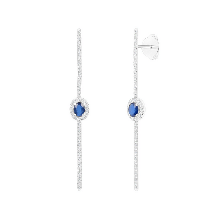 Clear Light Blue Sapphire Earrings