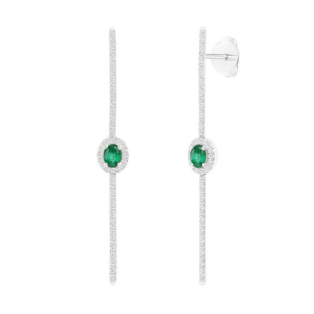 Clear Light Emerald Earrings