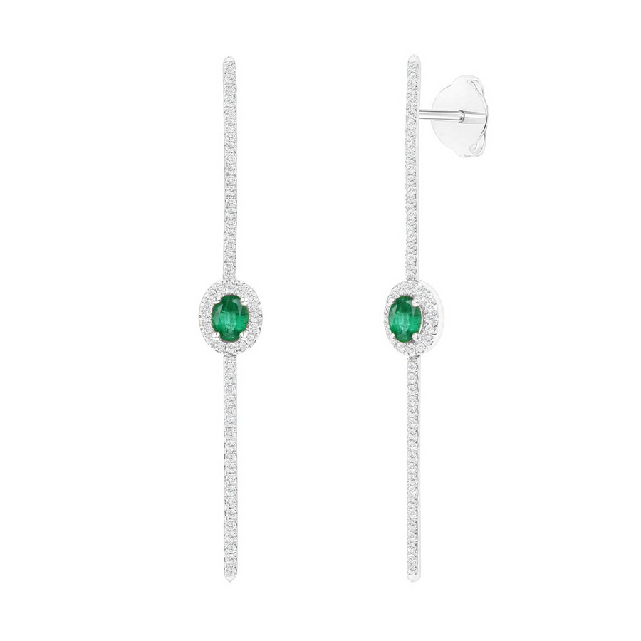 Clear Light Emerald Earrings