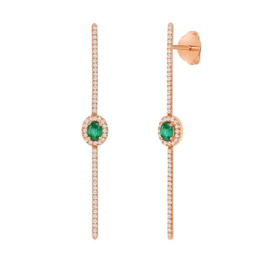Clear Light Emerald Earrings