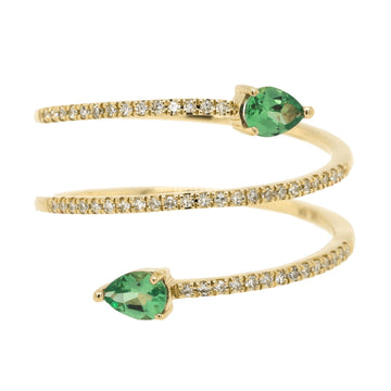 Conduit Green Garnet and Diamonds Ring - Ele Keats Jewelry