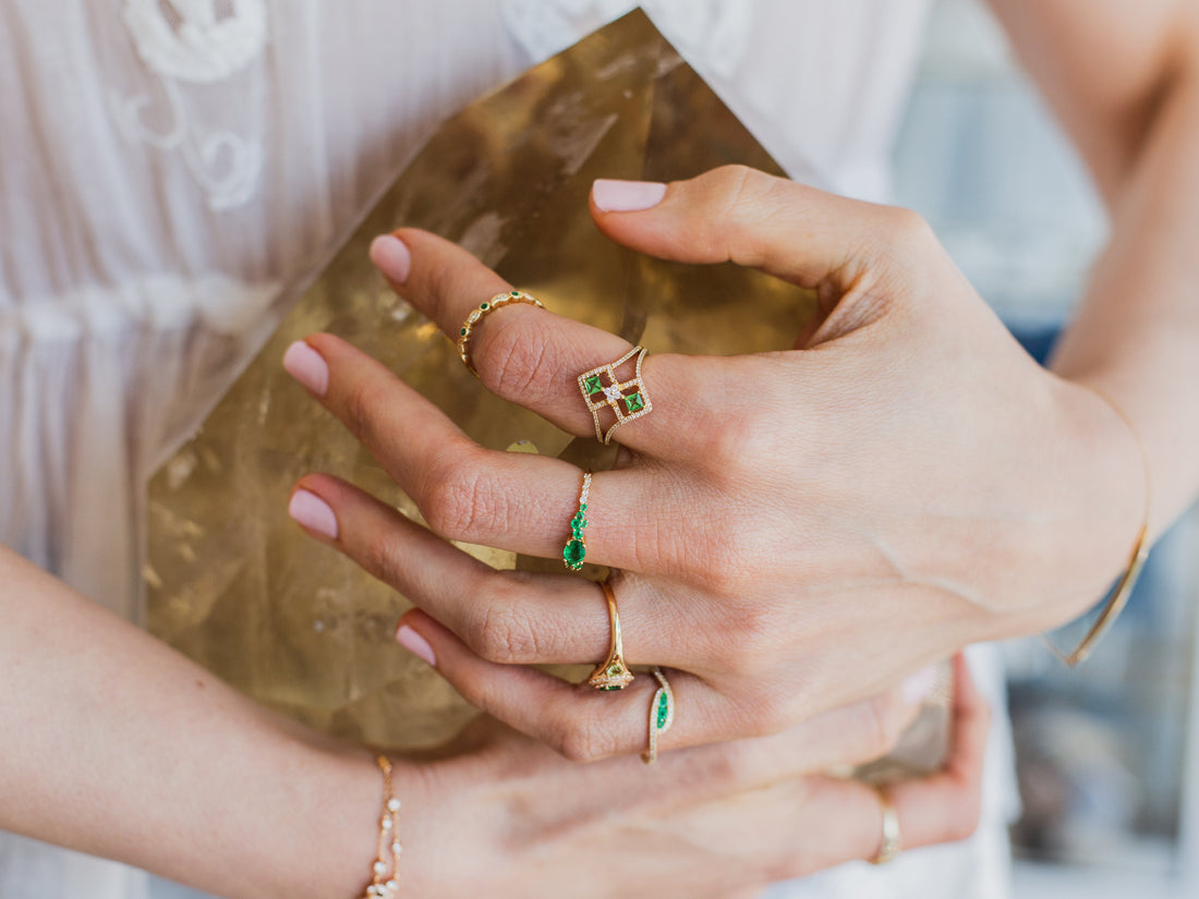 Sanctuary Emerald and Diamond Ring