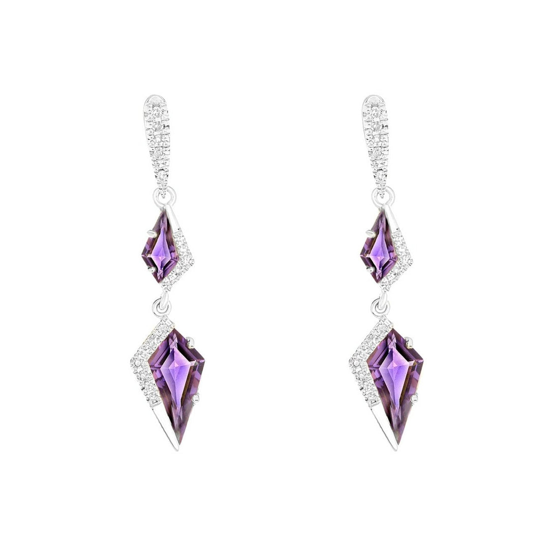 Glorious Amethyst and Diamond Earrings - Ele Keats Jewelry