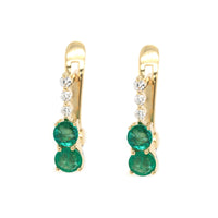 Kay Emerald and Diamond Earrings - Ele Keats Jewelry