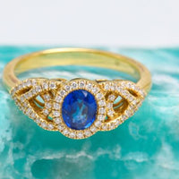 Beauty Kyanite and Diamond Ring