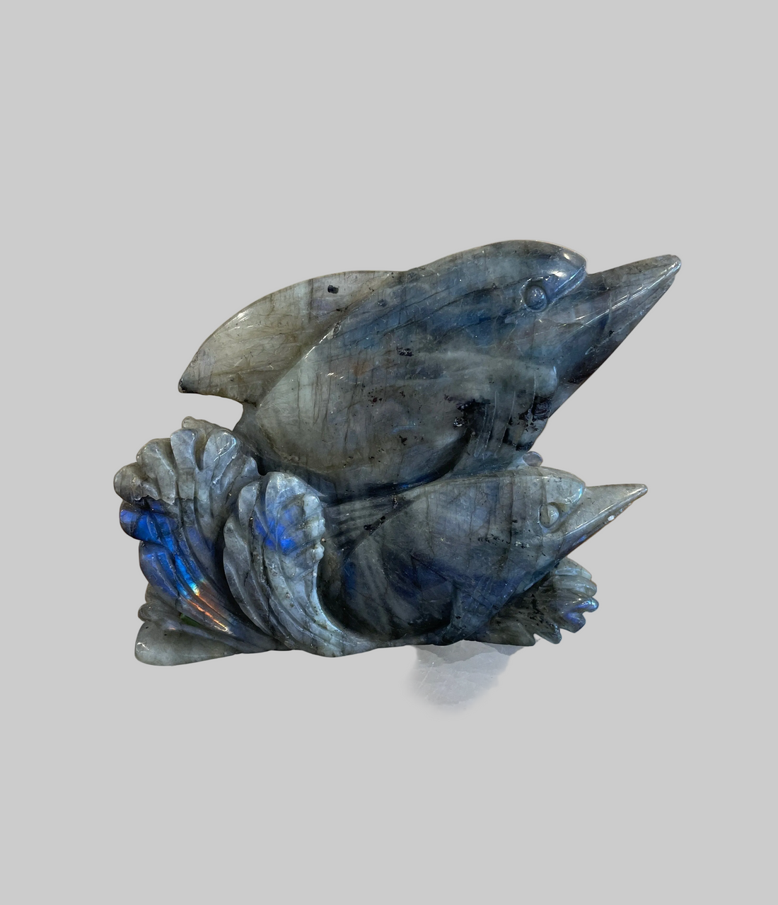 Hand-Carved Labradorite Porpoises