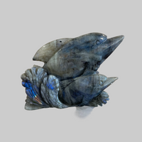 Hand-Carved Labradorite Porpoises