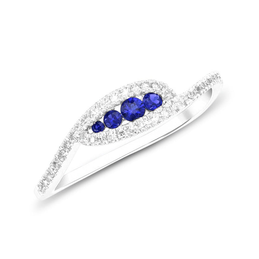 Leaf Sapphire and Diamond Ring - Ele Keats Jewelry