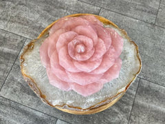 Large Rose Quartz Flower