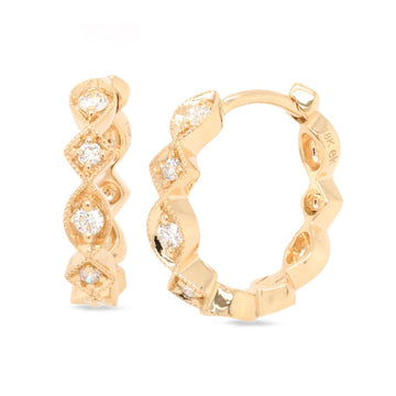 Liberte Diamond Hoop Earrings - Ele Keats Jewelry