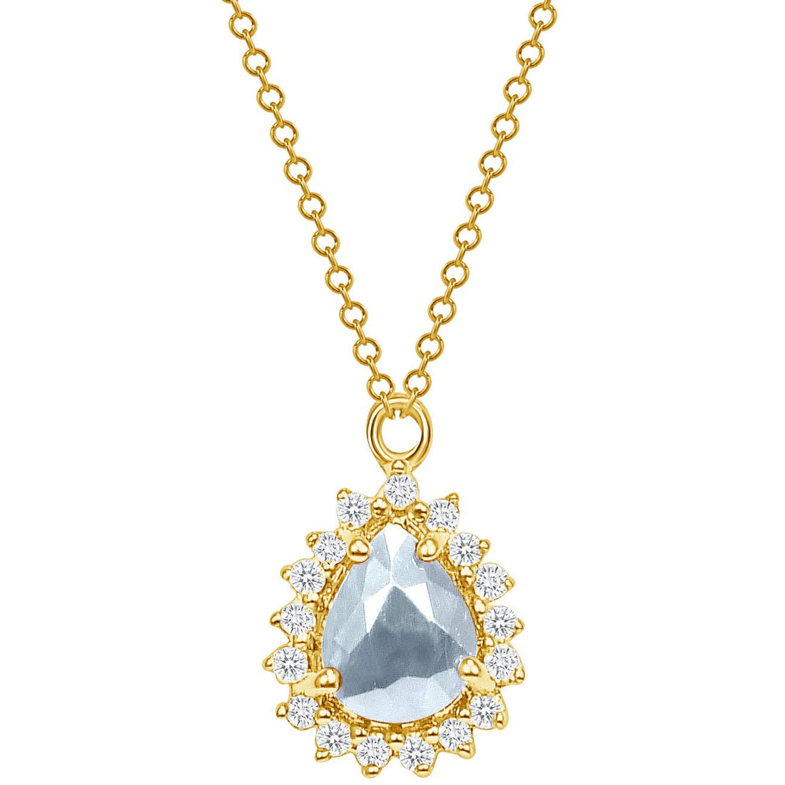 Marie Aquamarine and Diamond Necklace - Ele Keats Jewelry