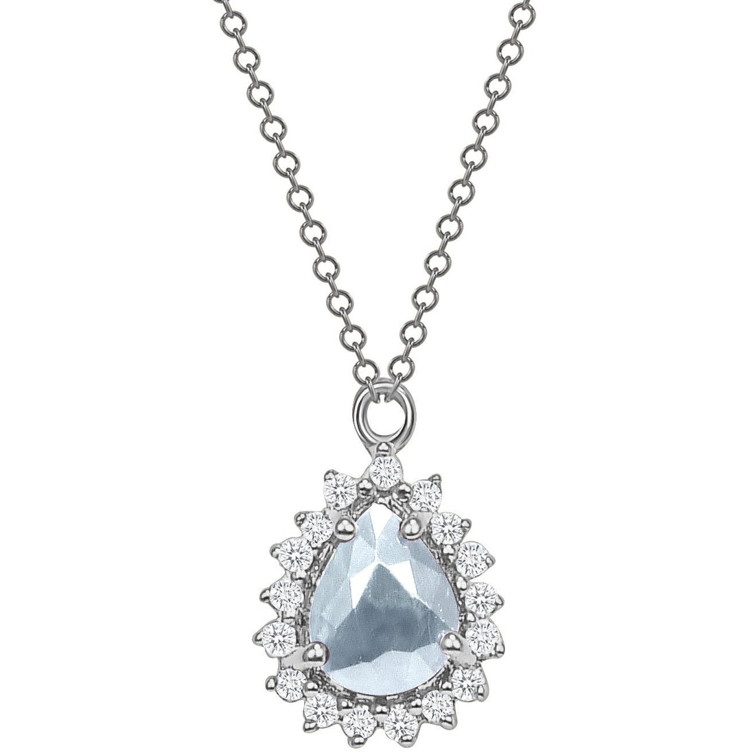 Marie Aquamarine and Diamond Necklace - Ele Keats Jewelry