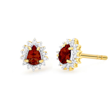 Marie Garnet and Diamond Earrings - Ele Keats Jewelry