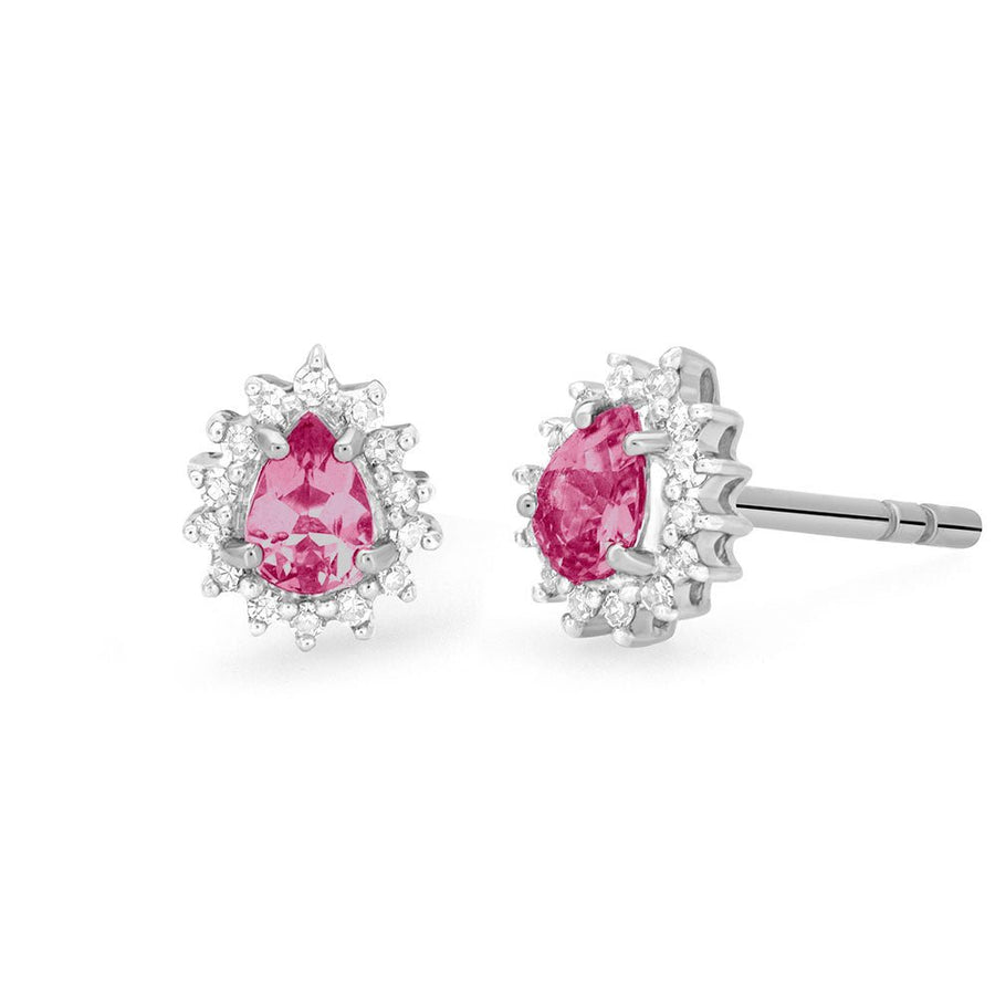 Marie Pink Tourmaline and Diamond Earrings - Ele Keats Jewelry