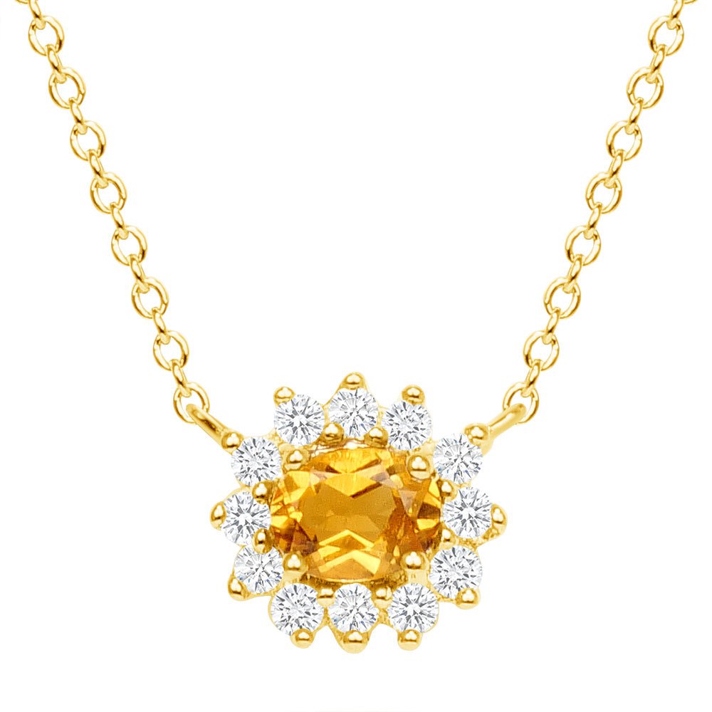 Mia Citrine and Diamond Necklace - Ele Keats Jewelry