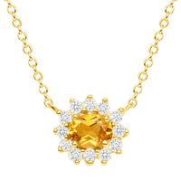 Mia Citrine and Diamond Necklace - Ele Keats Jewelry