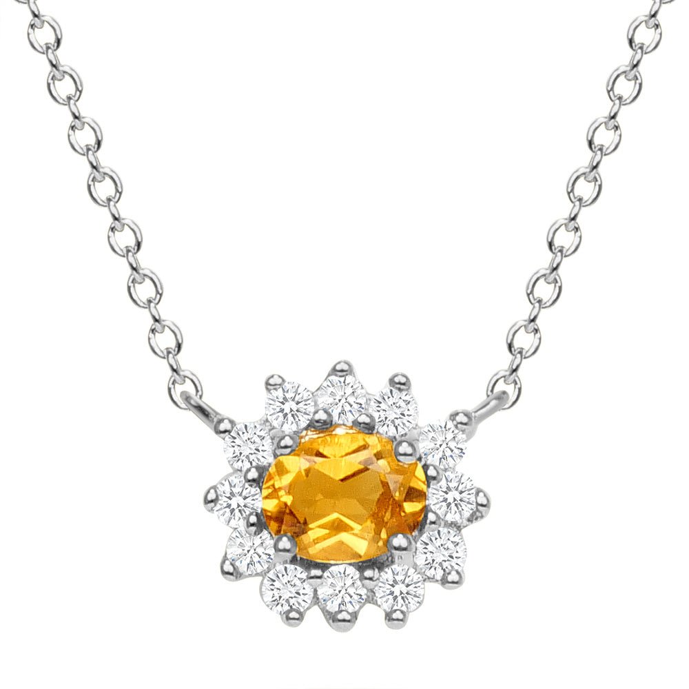 Mia Citrine and Diamond Necklace - Ele Keats Jewelry