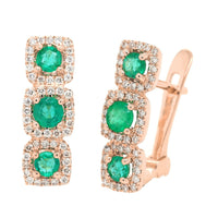 Morgan Emerald and Diamond Earrings - Ele Keats Jewelry