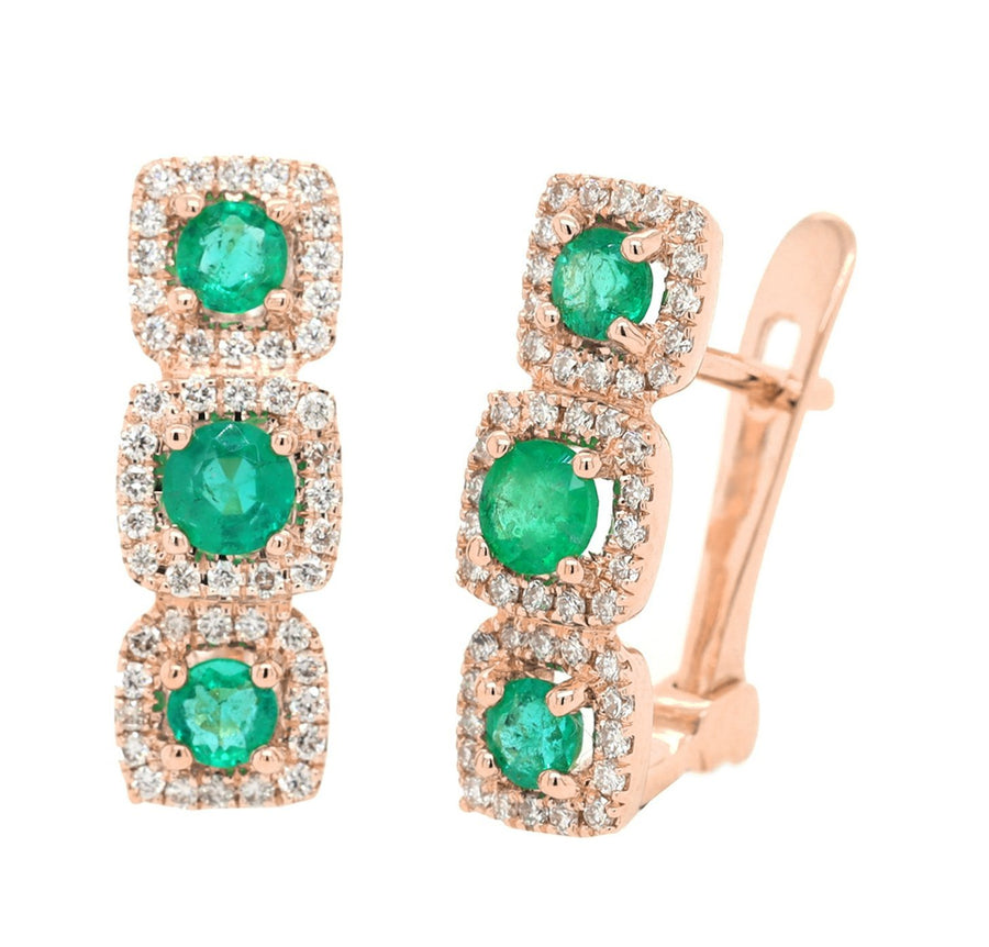 Morgan Emerald and Diamond Earrings - Ele Keats Jewelry