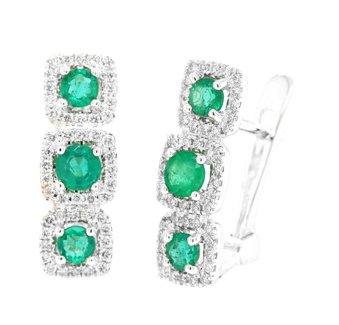 Morgan Emerald and Diamond Earrings - Ele Keats Jewelry