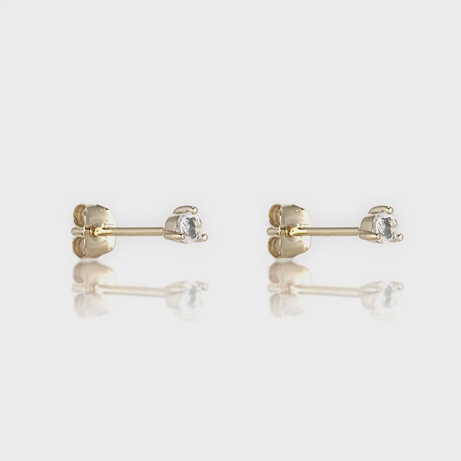 Alignment Earrings with White Sapphire