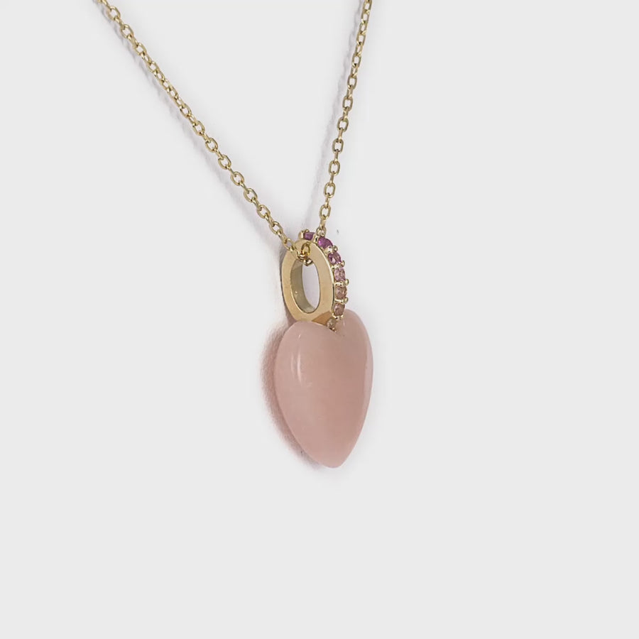 Love Necklace with Pink Opal
