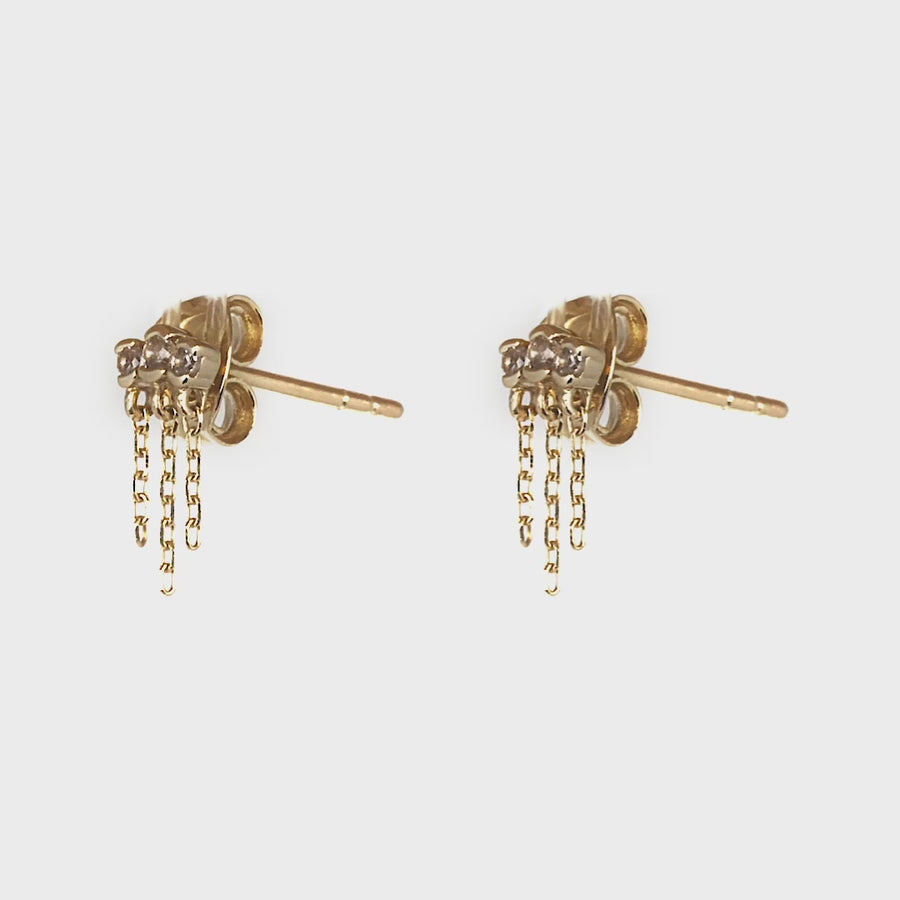 Gaze Earrings with White Sapphire