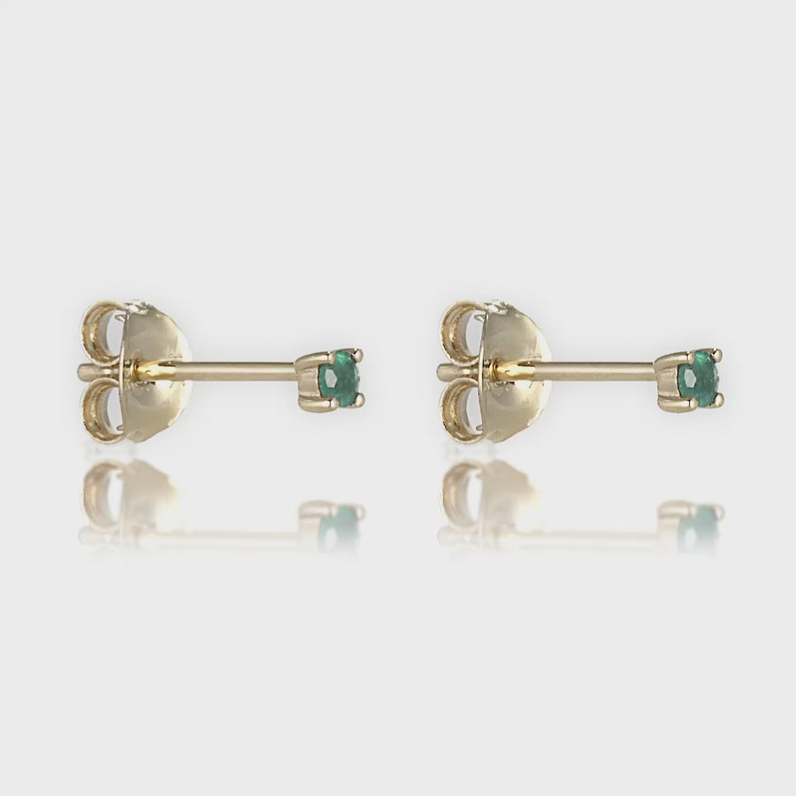 Current Earrings with Emerald