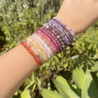 Faceted 6mm Lepidolite Beaded Bracelet