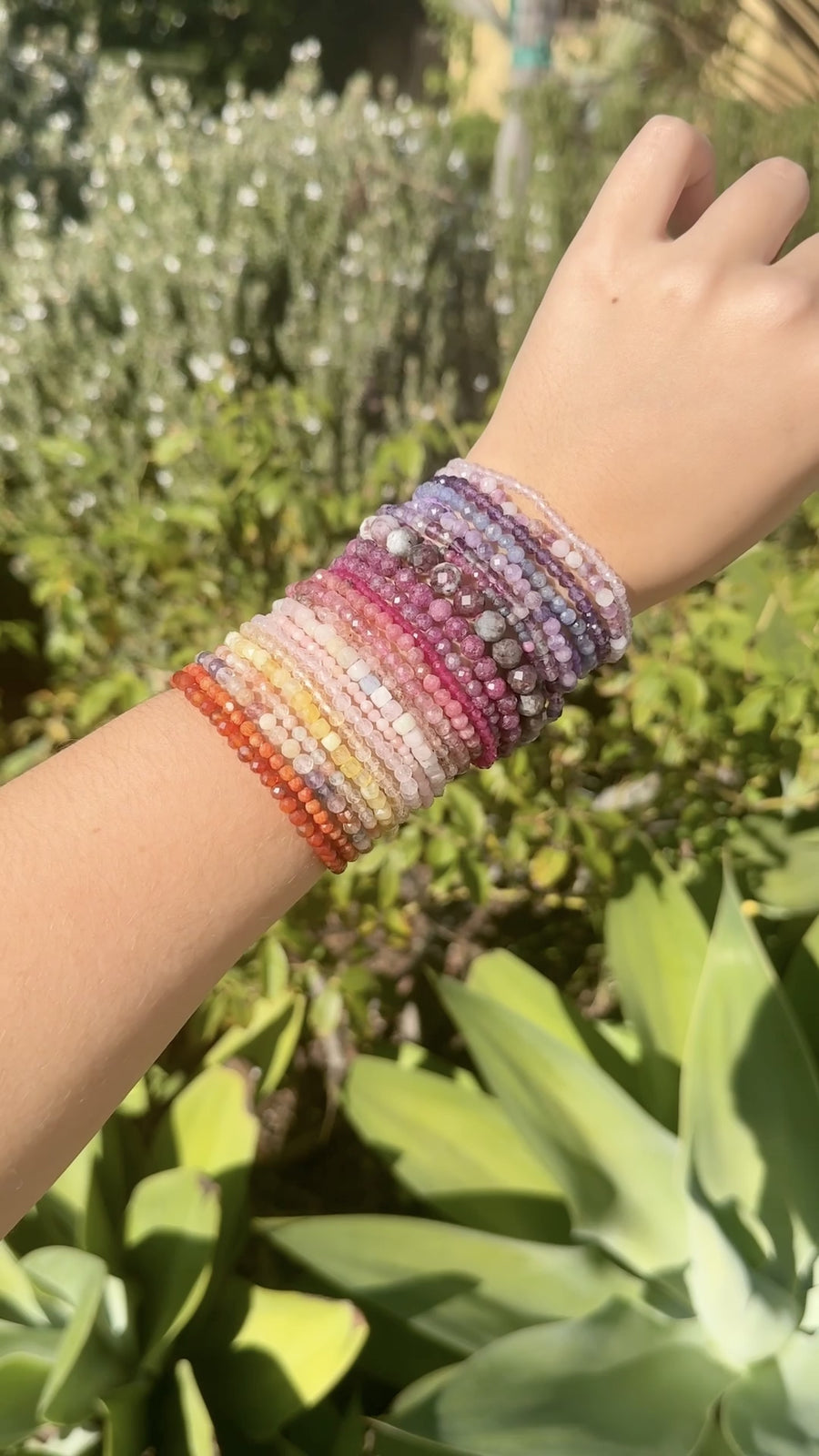 Faceted 6mm Lepidolite Beaded Bracelet