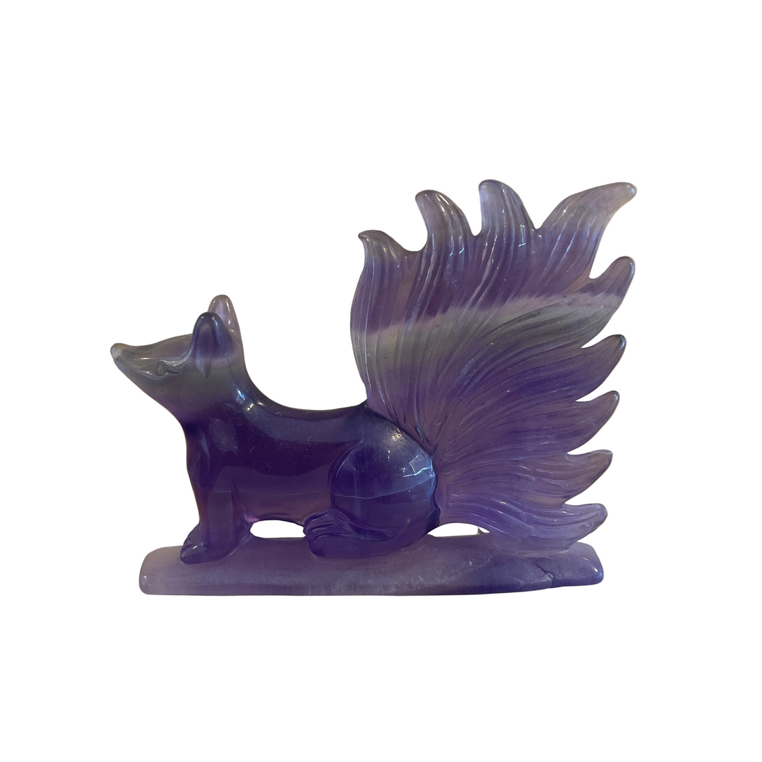 Hand-Carved Purple Fluorite Squirrel