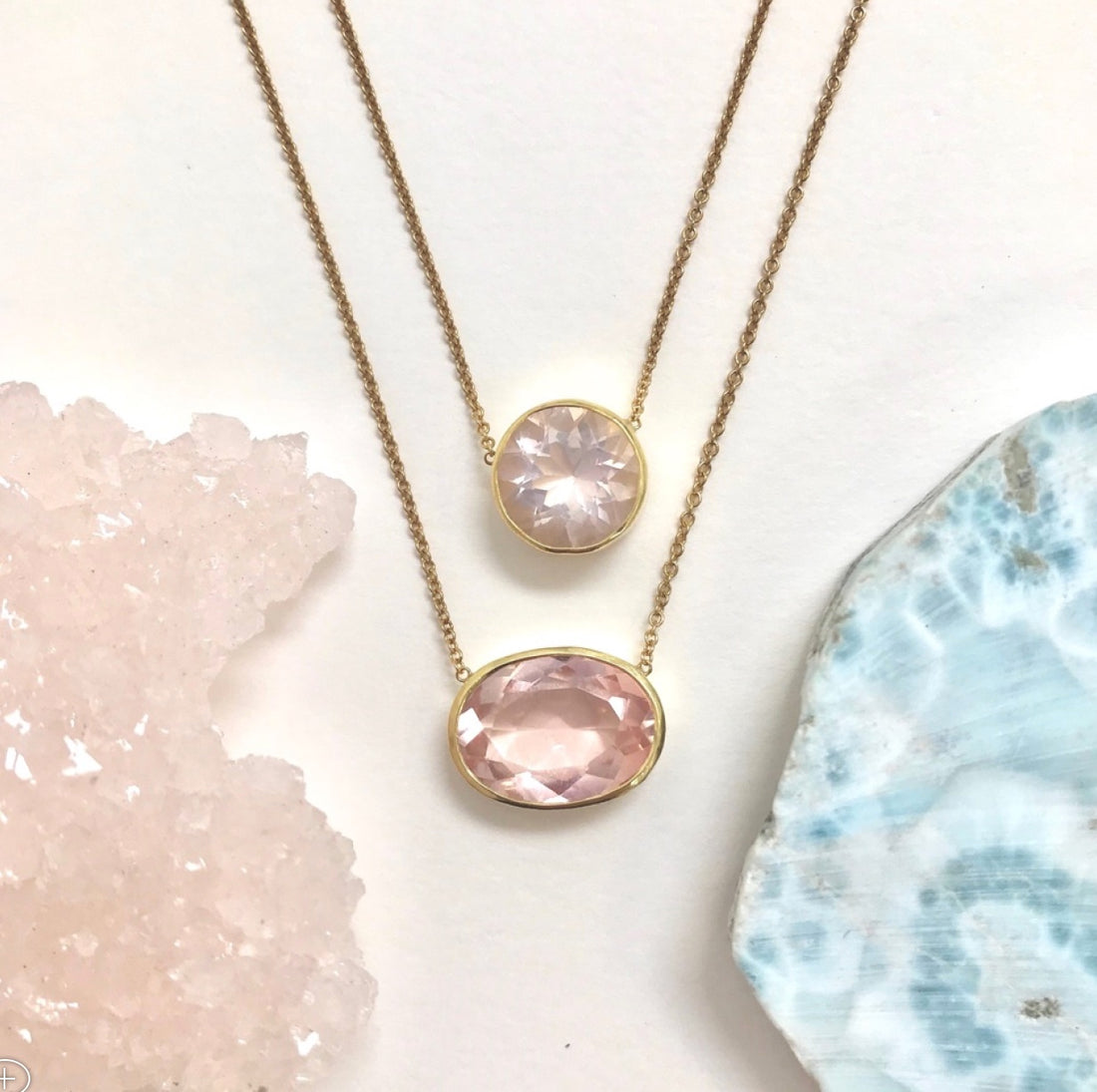 Divinity Necklace in Rose Quartz