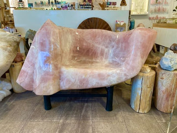 Rose Quartz Throne – Hand-Carved Crystal Chair from Brazil