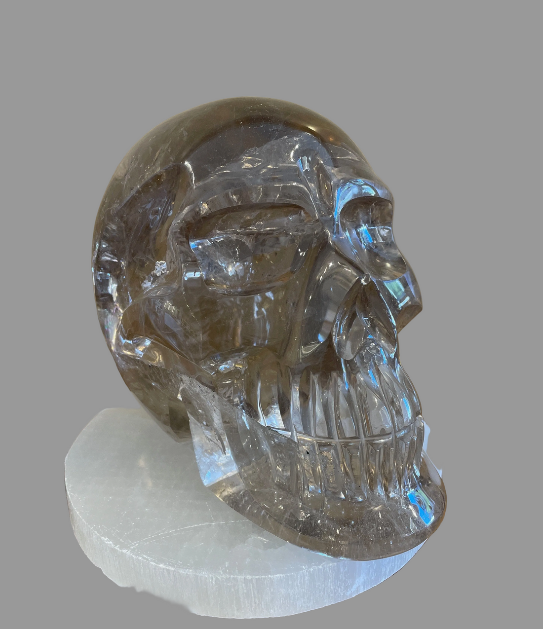 Hand-Carved Smoky Citrine Skull