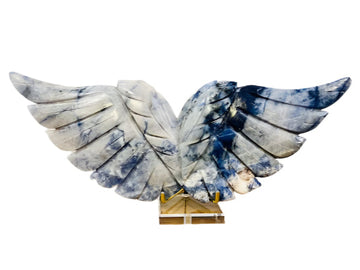 Sodalite Wings – Hand-Carved Crystal Sculpture for Insight & Protection