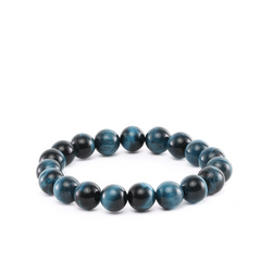 Blue Tigers Eye 8mm Beaded Bracelet