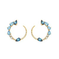 Transformation Multi Blue Topaz and Diamond Earrings - Ele Keats Jewelry