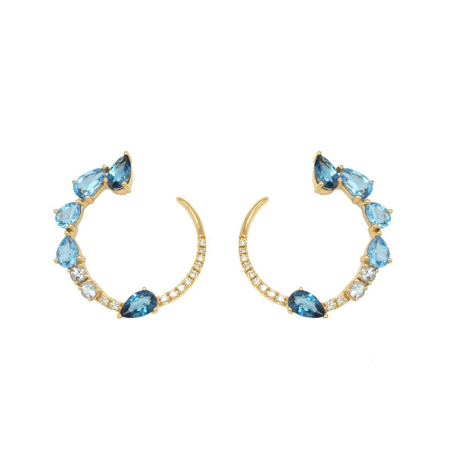 Transformation Multi Blue Topaz and Diamond Earrings - Ele Keats Jewelry