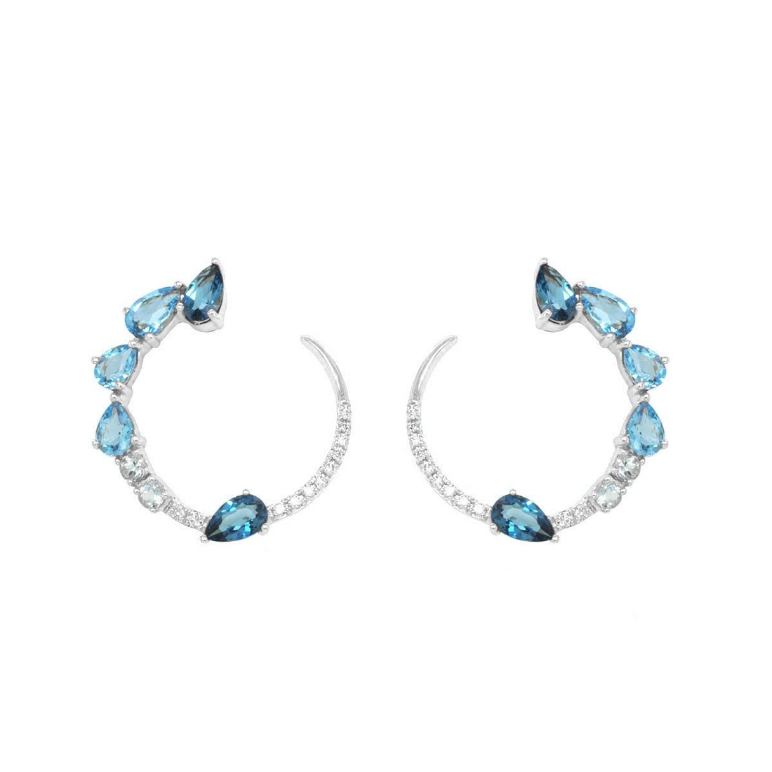 Transformation Multi Blue Topaz and Diamond Earrings - Ele Keats Jewelry