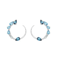 Transformation Multi Blue Topaz and Diamond Earrings - Ele Keats Jewelry