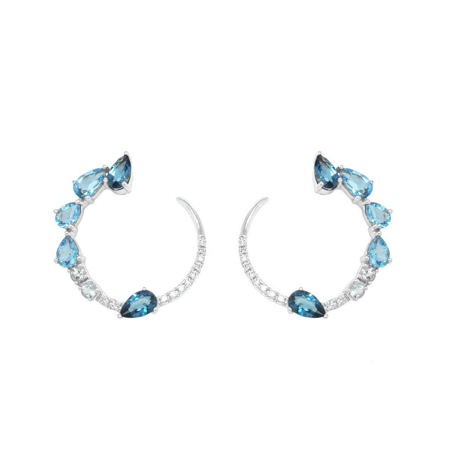 Transformation Multi Blue Topaz and Diamond Earrings - Ele Keats Jewelry