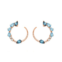 Transformation Multi Blue Topaz and Diamond Earrings - Ele Keats Jewelry