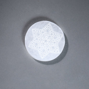 Selenite Etched Disc