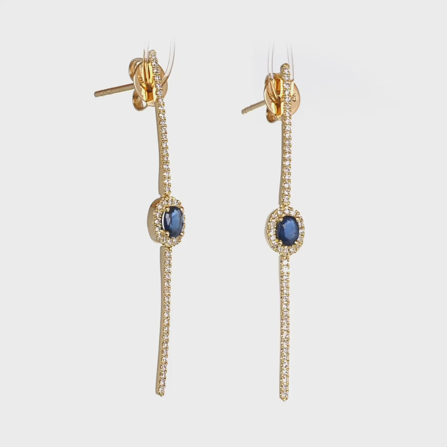 Clear Light Blue Sapphire Earrings