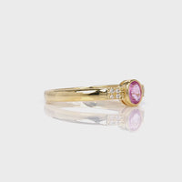 Circle Pink Sapphire Ring