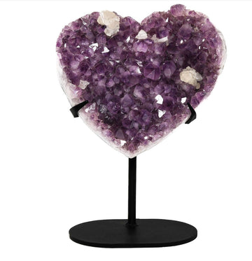 Amethyst Heart With Stand - Ele Keats Jewelry