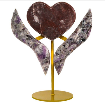 Amethyst Heart with wings - Ele Keats Jewelry