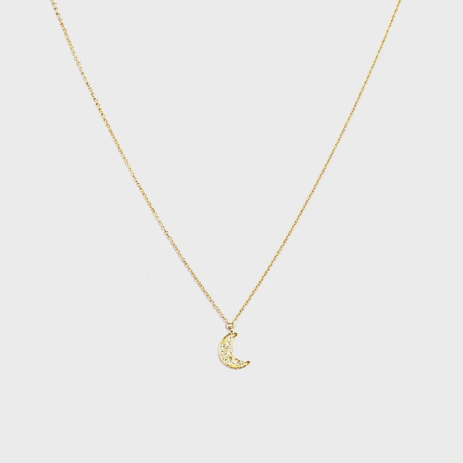 Quarter Moon Diamond Necklace